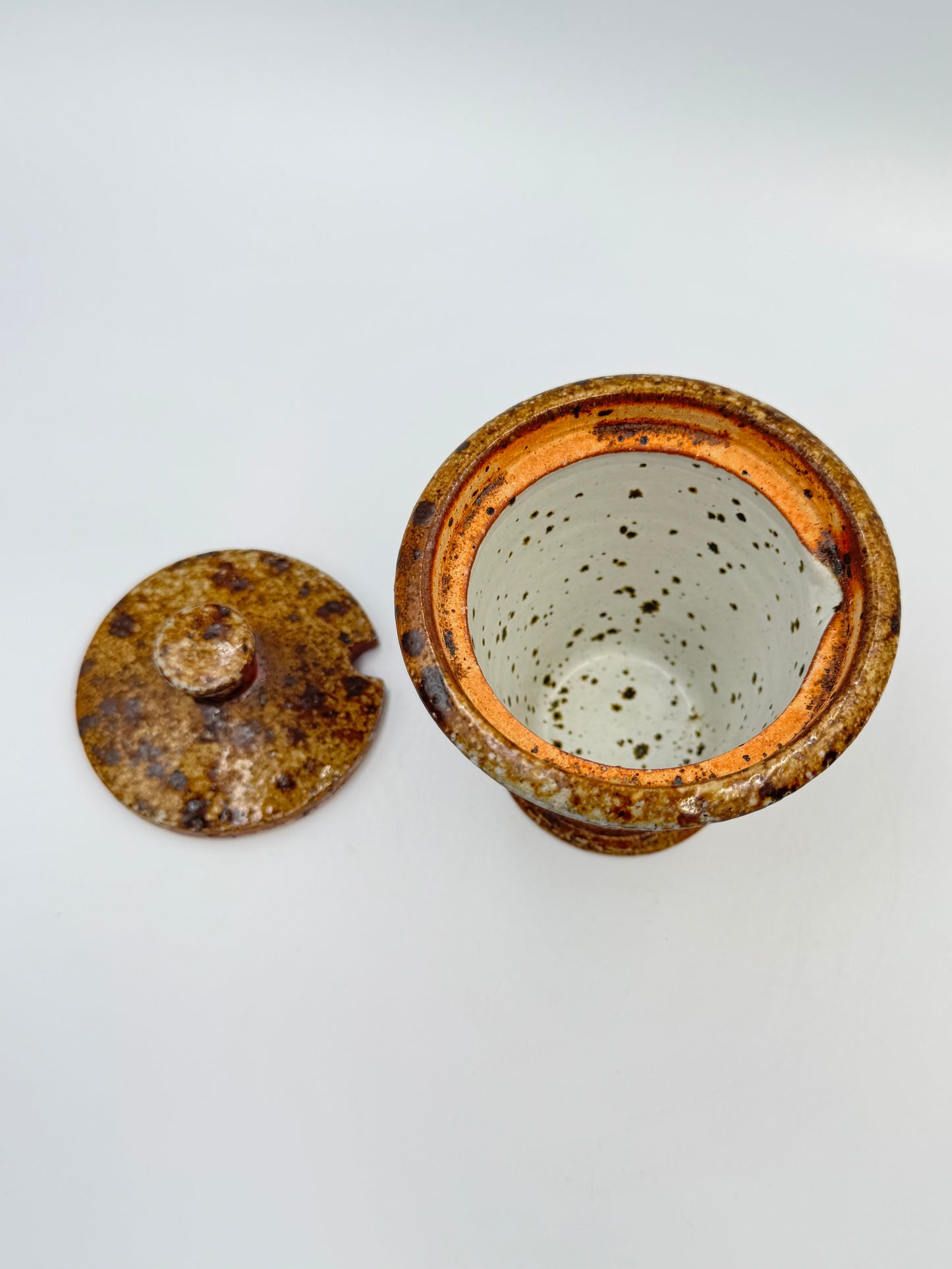 Small Lidded Canister with spoon notch